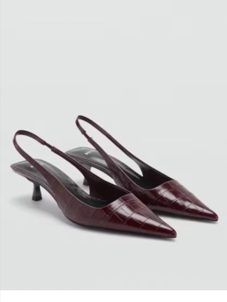 Mango Crocodile Kitten Heel Shoes - Nwt